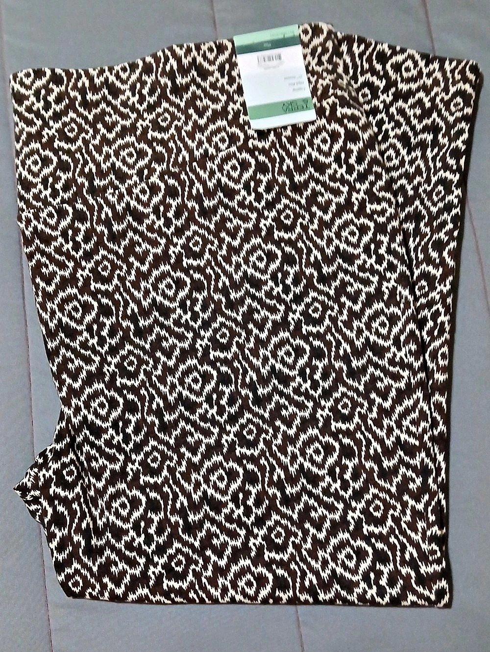 Terra & Sky Legging High Rise High Rise Geometric Leggings Brown & White Size 4X